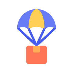 Parachute delivery , Global Logistic flat icon.
