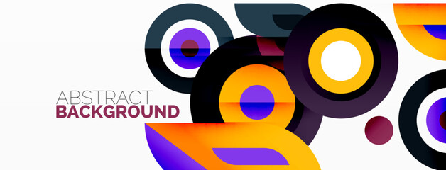 Fototapeta premium Rings and circles geometric abstract background for wallpaper, banner, backdrop