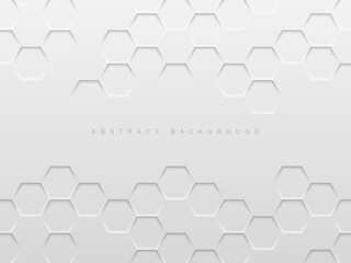 modern realistic hexagon texture gray wall abstract background - obrazy, fototapety, plakaty