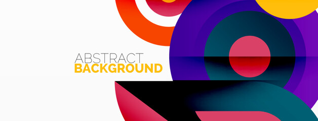 Obraz premium Abstract round shapes background. Minimalist decoration. Geometric background with circles and rings