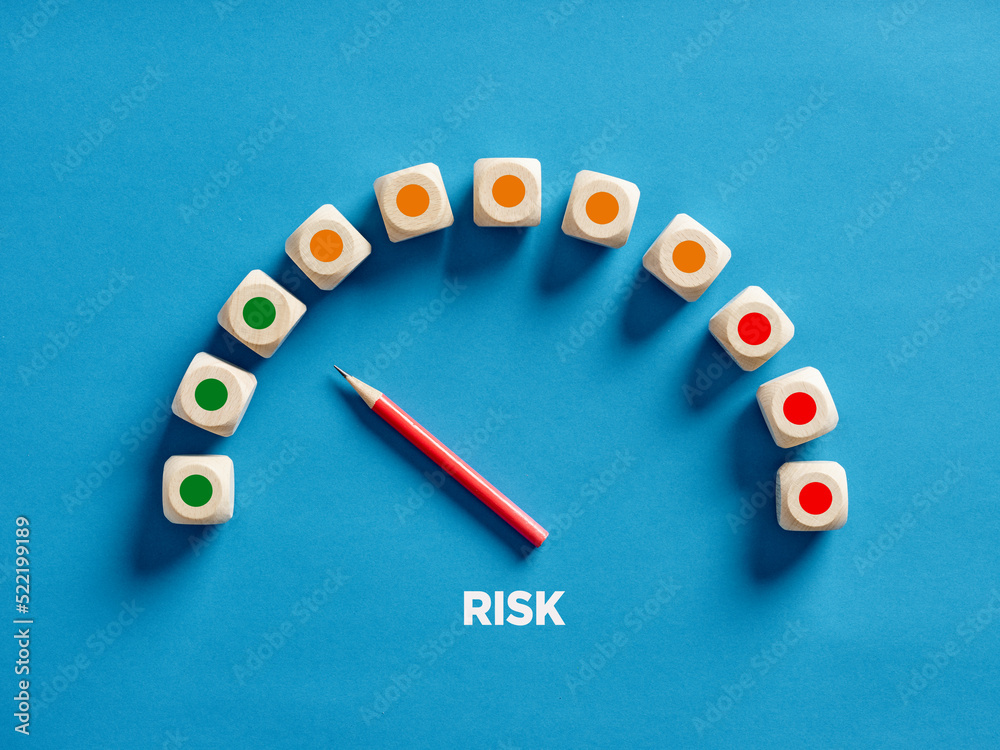 Wall mural risk level meter indicating low level of risk. stable and secure risk level.