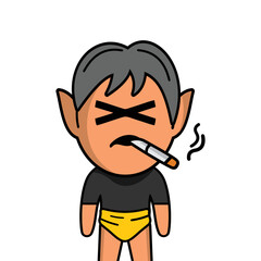 Obraz premium Illustration of kids cartoon vector design. Expression of person facing boy cartoon avatar vector. Boy avatars