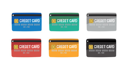 クレジットカード　セット　カラーバリエーション　手描き