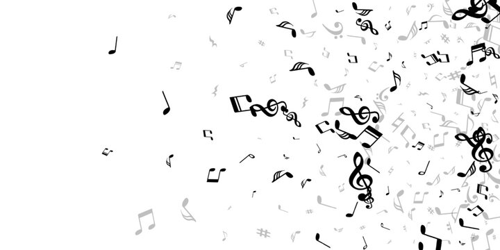 Musical notes cartoon vector pattern. Melody