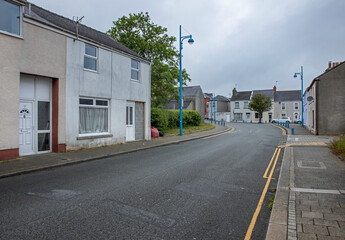 Fototapeta na wymiar Street, houses, Dyfed county, Pembroke, Wales, UK, England, Great Brittain,