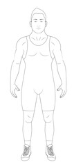 Freestyle wrestling singlet vector sketch illustration.