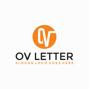 OV Letter circle logo vector image