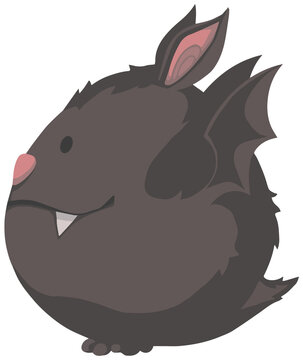 Cute chubby Halloween bat drawing on transparent background