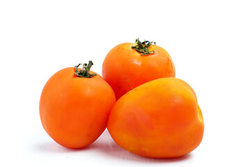Tomato fruit or tomato plant isolated on a white background. Tomatoes contain lots of vitamins