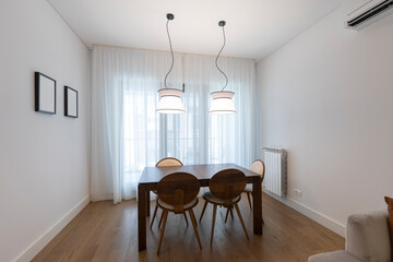 Dining room interior in a modern new apartment