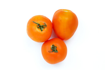 Tomato fruit or tomato plant isolated on a white background. Tomatoes contain lots of vitamins