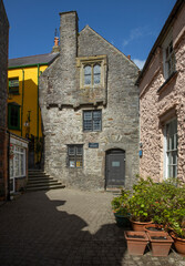 Fototapeta na wymiar Medieval house. Pembrokeshire, Tenby, Wales, England, UK, Great Brittain, coast, seaside resort.