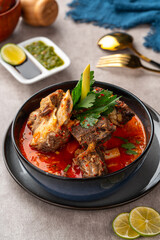 Soto Tangkar is Betawi food. The name Tangkar itself is a term for beef ribs in Betawi language. Soto Tangkar cooked in thin coconut milk soup spiced with red curry. 
