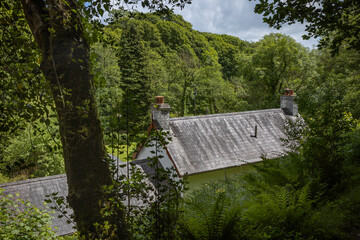 House, chimney, Pembrokeshire, Colby woodland garden, hek, national trust,Wales, england, UK,...