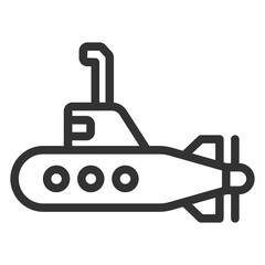 Submarine with periscope - background, white, web, illustration, symbol, sign, icon, outline