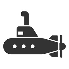 Submarine with periscope - background, white, web, illustration, symbol, sign, icon, glyph