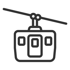Tram on cable car - background, white, web, illustration, symbol, sign, icon, outline