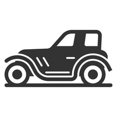 Retro sports car - background, white, web, illustration, symbol, sign, icon, glyph
