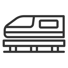 High-speed magnetic levitation train - background, white, web, illustration, symbol, sign, icon, outline