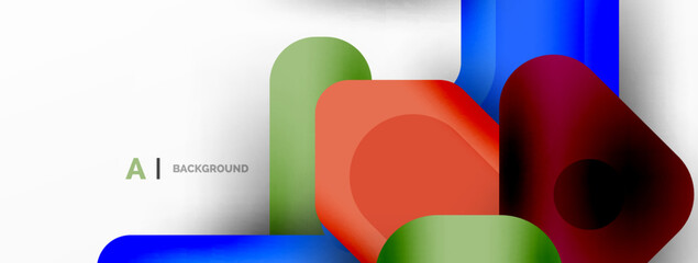 Fototapeta premium Minimal geometric abstract background. Colorful geometric blocks. Lines, squares and triangles composition wallpaper