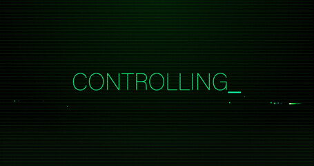 Image of interference over controlling text on black background
