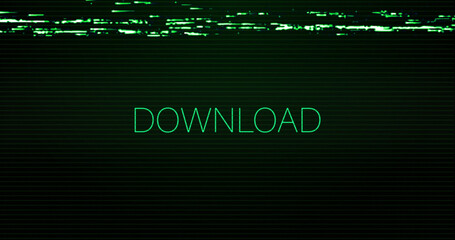 Image of interference over download text on black background