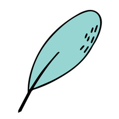 Hello, Autumn. Autumn leaf. Doodle style. Design or sticker. Isolated illustration. Vector.