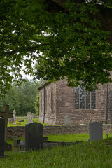 Church, village, Monmouthshire, skenfrith, uk, verenigd koninkrijk, wales, great brittain, cemetry, graveyard, 