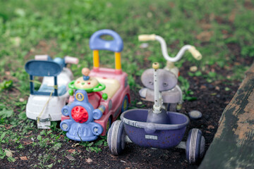 abandoned plastic toys