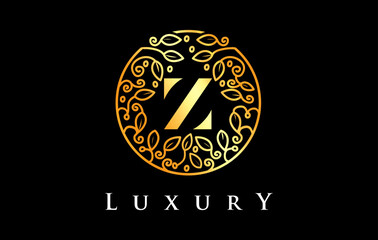 Golden Z Letter Logo Luxury.Beauty Cosmetics Logo