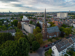 Köln Bayenthal von Oben / Luftaufnahme / Mathiaskirchplatz / Südstadt