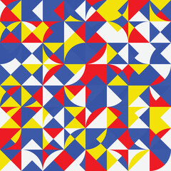 Geometric 70s retro style vector pattern