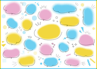 シンプル吹き出しセット\ fluorescent color /