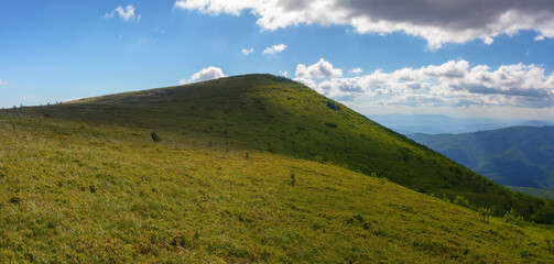 mountainous countryside nature scenery in summer. beautiful views of carpathian landscape on a sunny afternoon