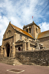 Fototapeta na wymiar Barfleur. Eglise Saint-Nicolas . Manche. Normandie 