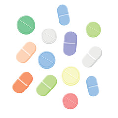 Pill flat icon isolated on white background. Vector illustration.