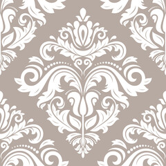 Classic seamless pattern. Damask orient white ornament. Classic vintage background. Orient ornament for fabric, wallpaper and packaging