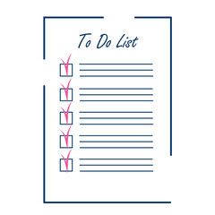 To do list on the table. Planning and organization of work. Vector illustration in flat cartoon style.