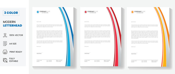 3 Color Letterhead Template Design