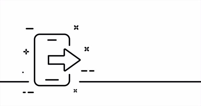 Phone with arrow. Landline phone, call up, Incoming, missed call, dialogue, contact us, phone, communication, connection. One line drawing animation. Motion design. Animated technology logo. Video 4K