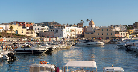ischia forio italy harbour modern boat