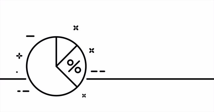 Infographic. Board with diagram, pie charts, arrows, growth, income, analytics, layout, business. Data analysis concept. One line drawing animation. Motion design. Animated technology logo. Video 4K