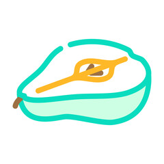 cut pear one color icon vector. cut pear one sign. isolated symbol illustration