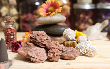 Desert Rose Rocks From Oklahoma on Meditation Table