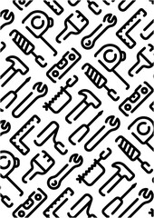 Tool icon pattern background for graphic design.A-size vertical.