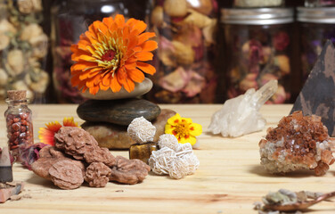 Desert Rose Rocks From Oklahoma on Meditation Table