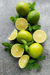 Lime and mint  on a dark background.