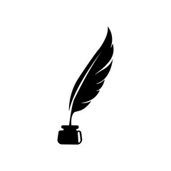 Feather quill logo. Writing Quill Feather Pen. Vector icon