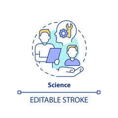 Science concept icon. Professional coaching session abstract idea thin line illustration. Psychological approach. Isolated outline drawing. Editable stroke. Arial, Myriad Pro-Bold fonts used