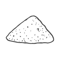 Doodle cartoon cinnamon powder and sticks spicy coffee dressing in a metallic jar. For menu, farmers market design, cookbook decoration